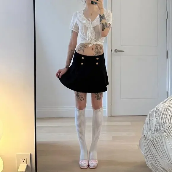 Japanese brand white sheer ruffle - Picture 2 of 8